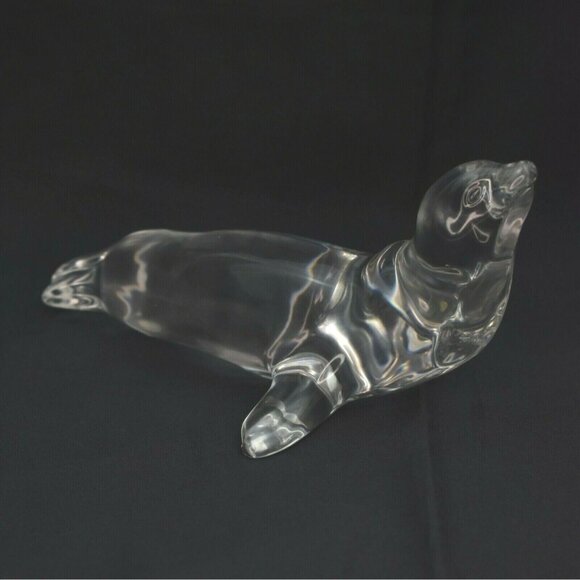 Vintage Villeroy and Boch Crystal Sea Lion Seal Paperweight Figurine Signed - Picture 2 of 9